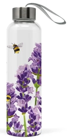 Vizes palack útiflaska borosilicate levendula mintás