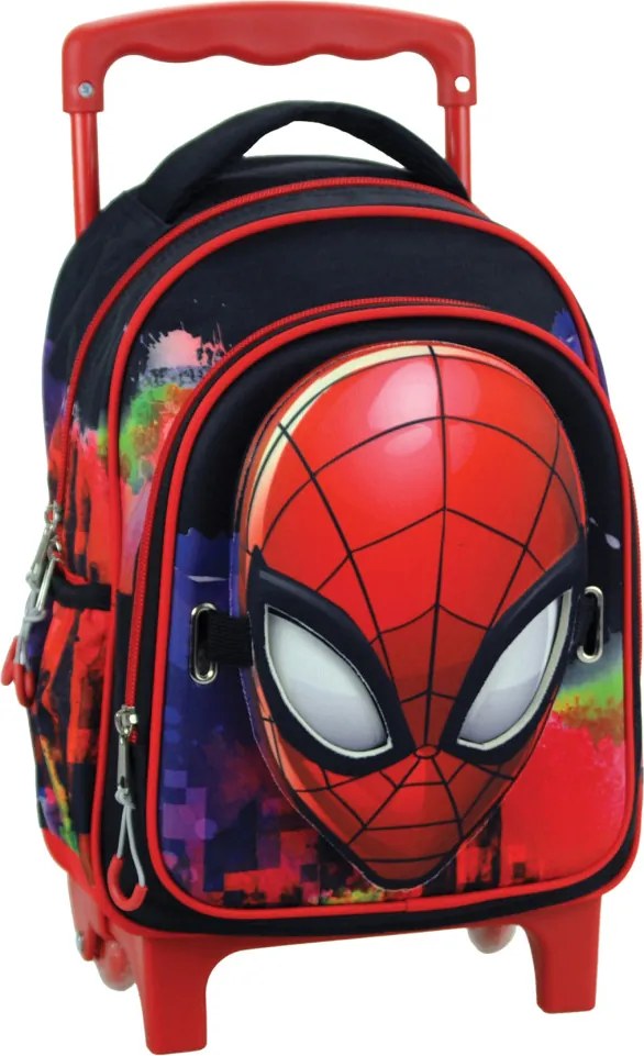 Pókember Global gurulós ovis hátizsák, táska 30 cm maszkkal