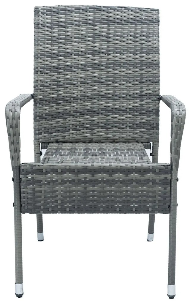 Juskys Yoro rattan székek 4 darabos - melírozott szürke