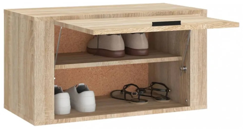 sonoma tölgy szerelt fa fali cipőszekrény 70 x 35 x 38 cm