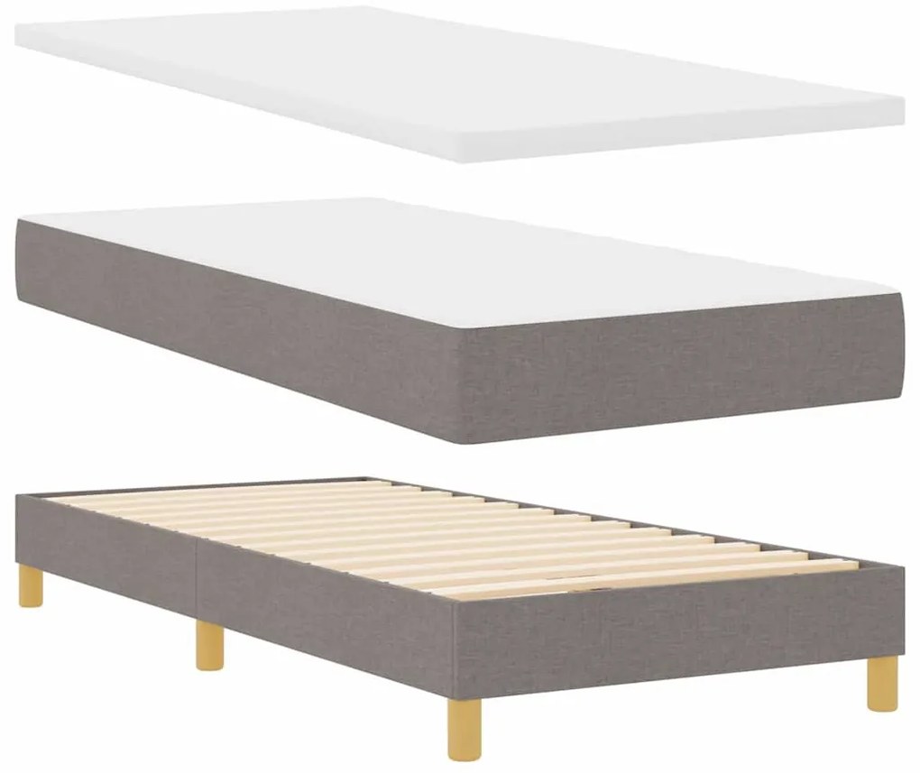 Rugós Ágy matracmal fejtámlával Tópszínű 100 x 200 cm szövet