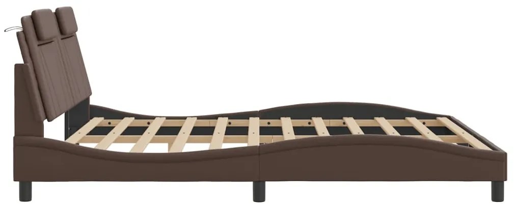 barna ágykeret Viana LED-ekkel matrac nélkül 180 x 200 cm