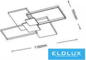 UNIVERSO Mennyezeti lámpa 83w 6640lm CCT 1100x700mm fehér/fekete