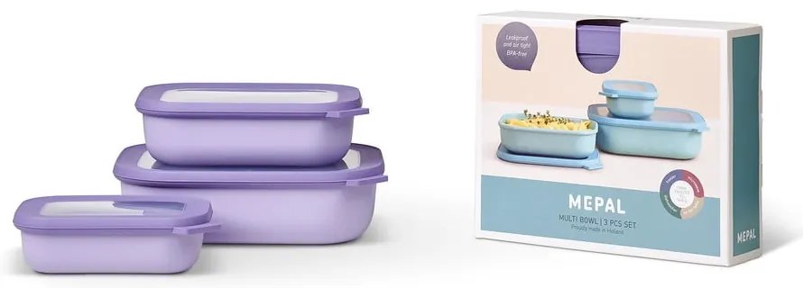 Élelmiszertartó doboz szett 3 db-os Vivid lilac – Mepal