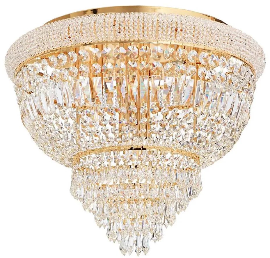 Ideal Lux - Kristály mennyezeti lámpa DUBAI 6xE14/28W/230V átm. 52 cm arany