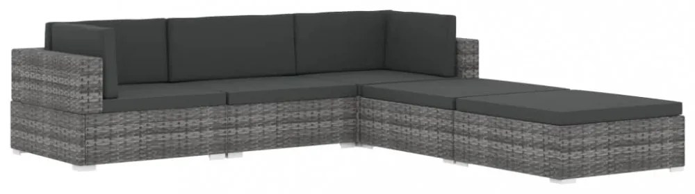 1 db szürke polyrattan moduláris lábtartó párnával