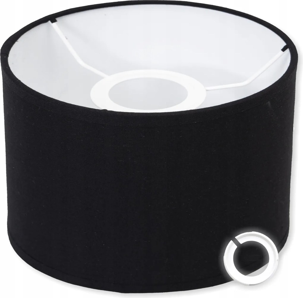 Pamut lámpaernyő Fekete 20 cm x 15 cm lámpabúra kicsi E27 E14