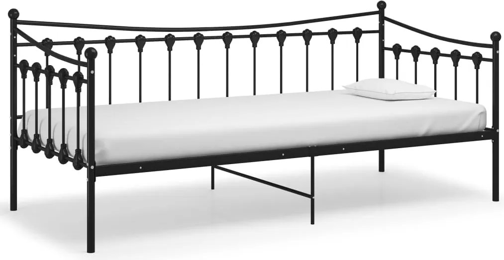 vidaXL fekete fém kanapéágykeret 90 x 200 cm