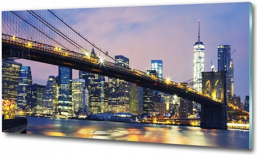 Fotó vászonkép edzett üveg Manhattan éjszaka 100x70
