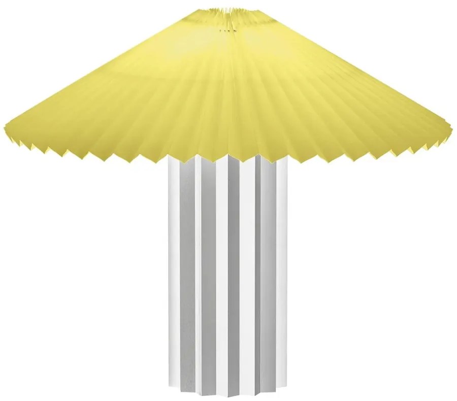 Sárga-ezüstszínű dimmelhető asztali lámpa textil búrával (magasság 36 cm) Taite – Blomus