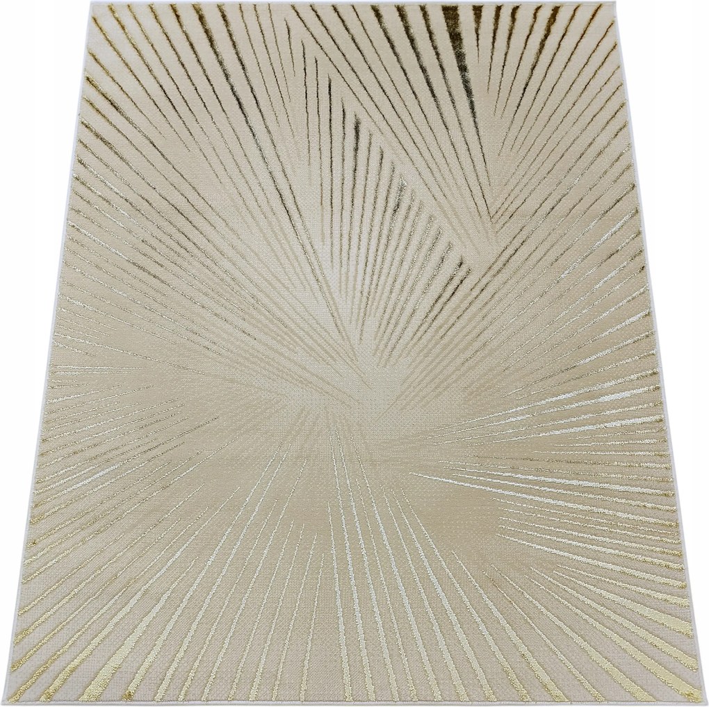 Szőnyeg 120x180 Bézs Ezüst Arany Hálószoba Nappali Modern Divatos