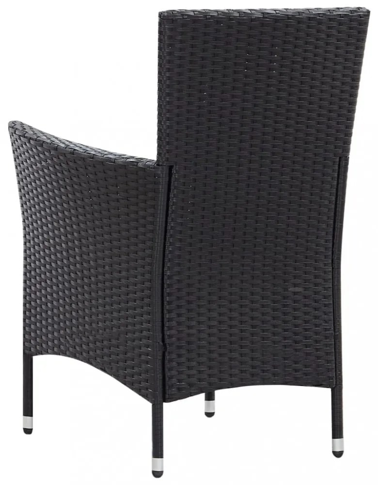 9 részes fekete polyrattan kültéri étkezőgarnitúra