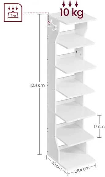 BOTARO fehér cipőtároló