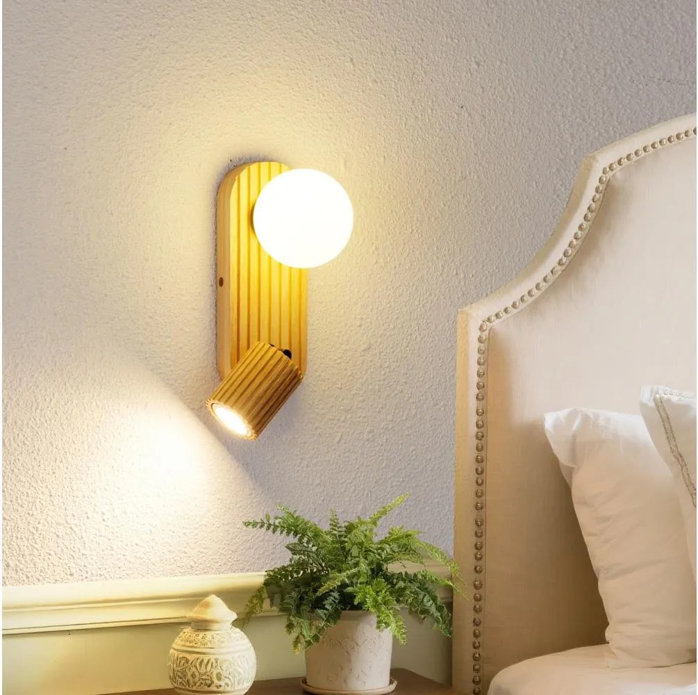 Brilagi - Fali spotlámpa MODERN WOOD 1xG9/5W/230V+1xGU10/8W fa kivitel