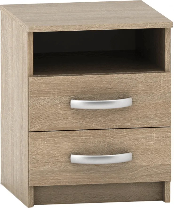 Éjjeliasztal 2 fiókkal, sonoma tölgy, BETTY 2 BE02-018-00