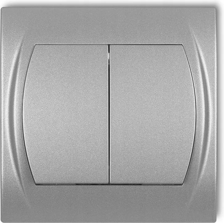 Dupla kapcsoló ezüst met. 7LWP-2L Logo Karlik