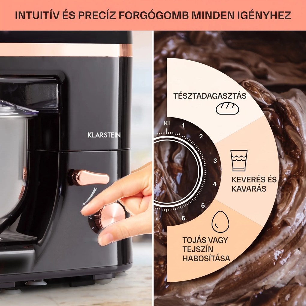 Klarstein Bella Elegance, konyhai robotgép, 1800 W, 1,7 PS, 6 fokozat, 5 L