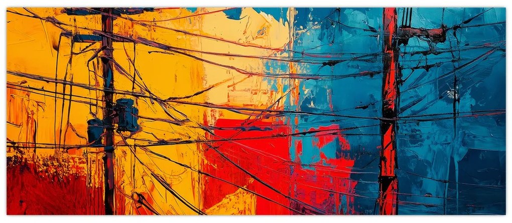 Kép - Absztrakt elektromos vezetékek (120x50 cm)