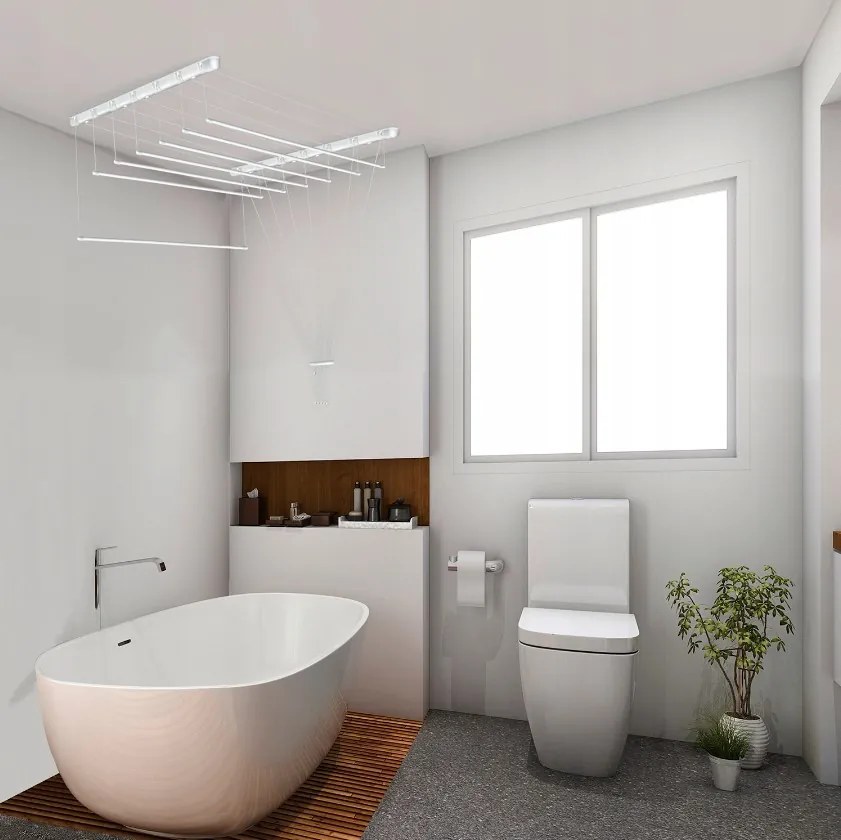 Erga Erga, mennyezeti akasztó ruhaszárításhoz 6x130 cm, fehér, ERG-SEP-10SUSSUF6PP13