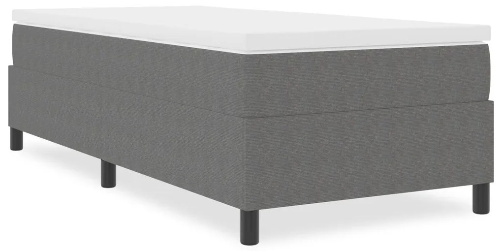 Rugós Ágy Light Grey Egyszemélyes Corduroy Szövet