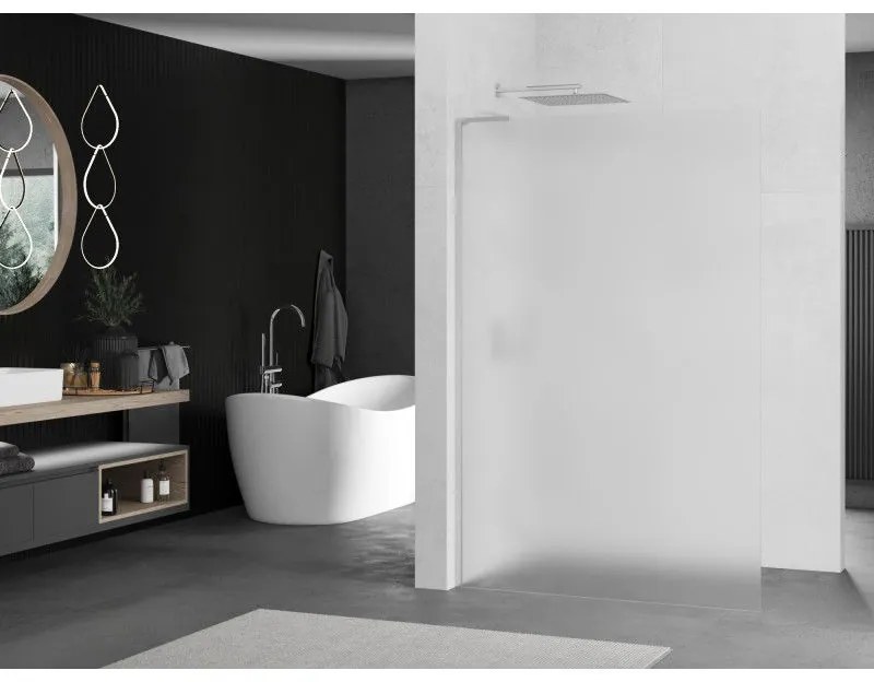 Mexen Kioto L, Walk-In zuhany paraván 80 x 200 cm, 8 mm-es matt üveg, króm profil, 800-080-103-01-30