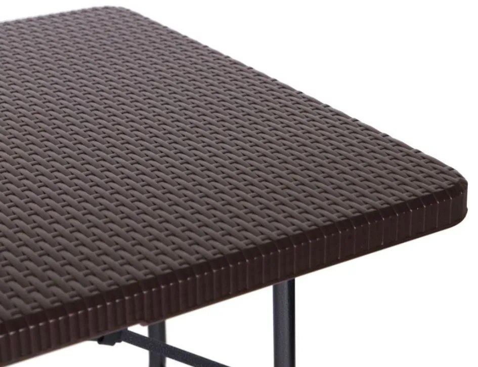 Catering készlet asztal + 2 pad 180cm Brown Rattan