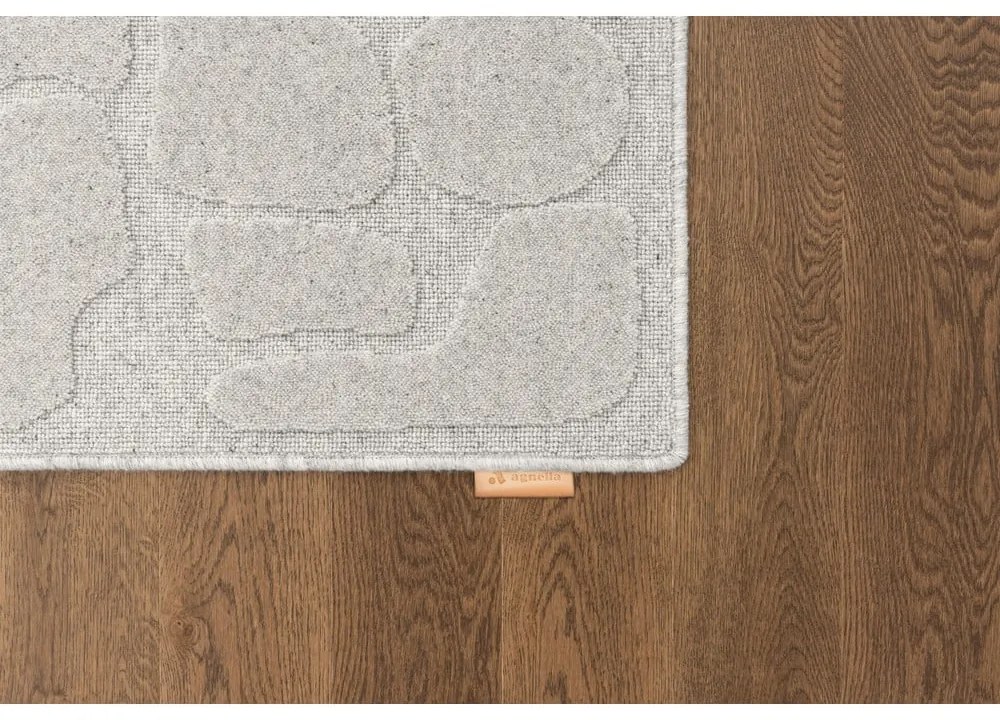 Világosszürke gyapjú szőnyeg 200x300 cm Morphic Dunes – Agnella