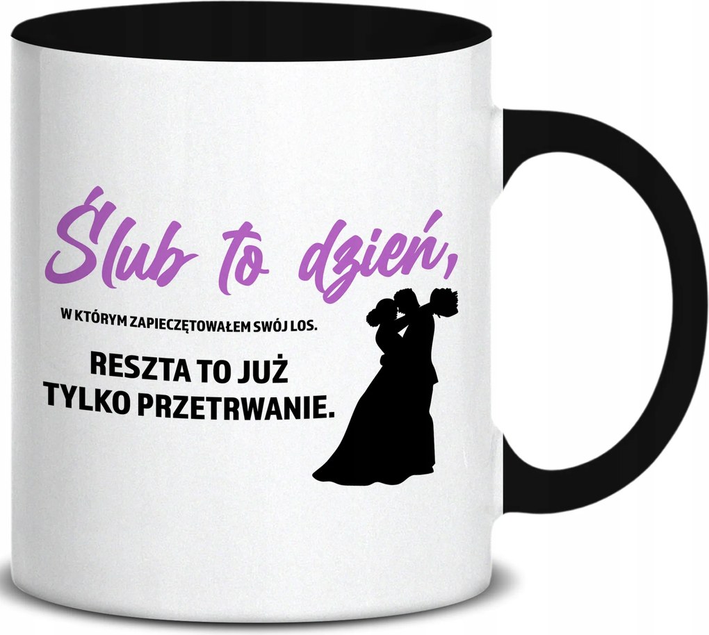 Bögre Fekete Fül Belső Megpecsételtem A Sorsomat Ajándék Esküvő