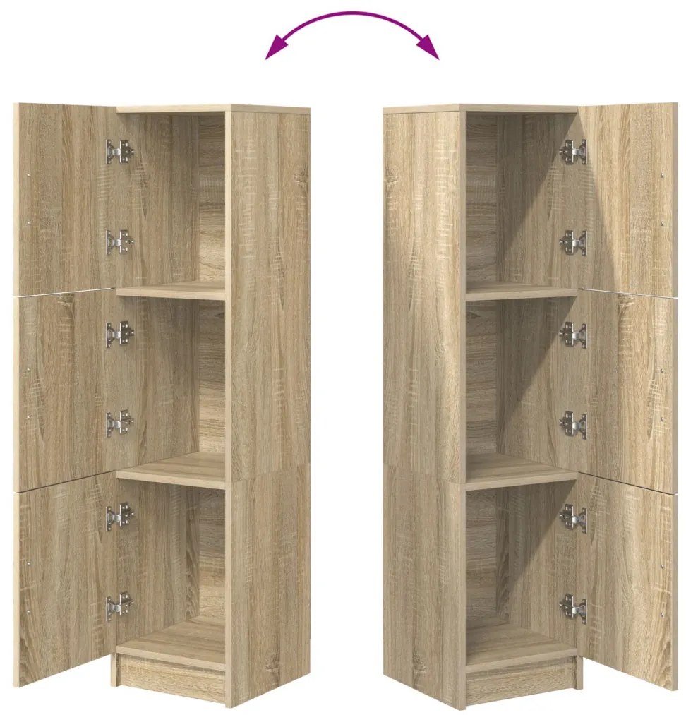 Magas Tároló sonoma tölgy 31,5 x 32 x 124 cm Faanyag