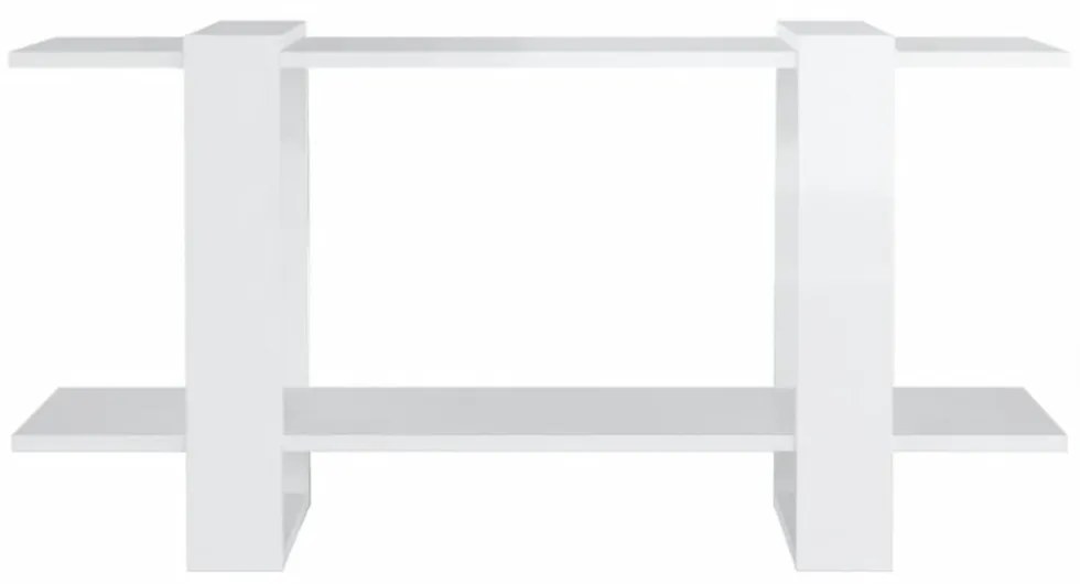 fehér magasfényű szerelt fa könyvszekrény 100 x 30 x 51 cm