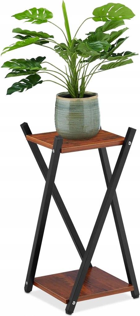 Virágtartó állvány 2 szintes Relaxdays Loft stílus