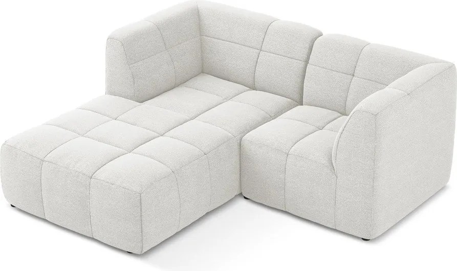 Fehér buklé sarokkanapé (bal oldali-heverő résszel) Aloha – Makamii