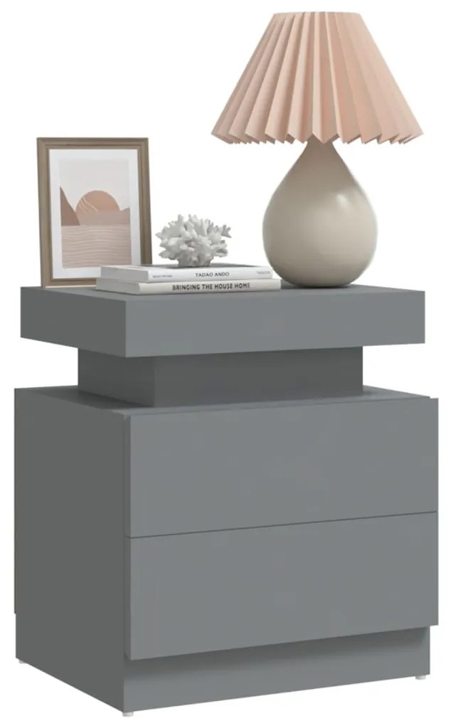 Szürke szerelt fa éjjeliszekrény 45 x 35 x 52 cm