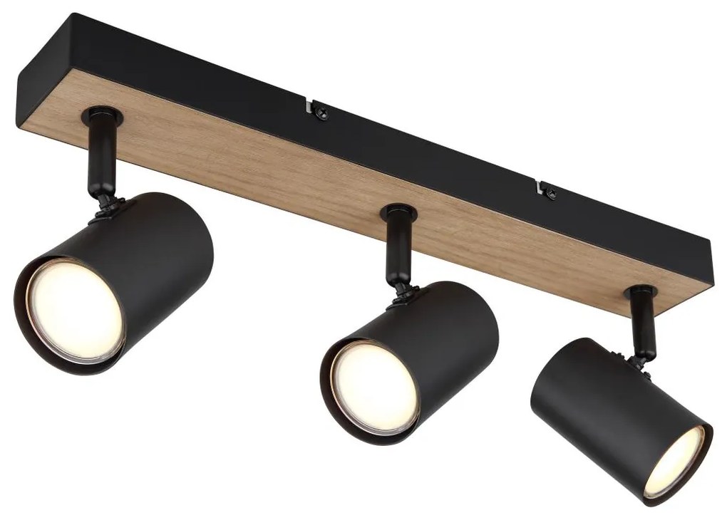 Globo 57911-3BW - Spotlámpa ROBBY 3xGU10/35W/230V fekete/barna