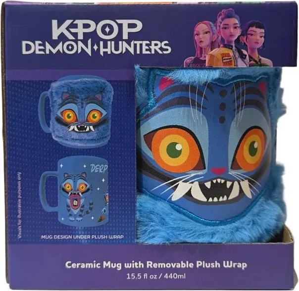 K-pop Démonvadászok Derpy porcelán bögre levehető plüss borítással 440 ml (15,5 oz) Díszdobozban