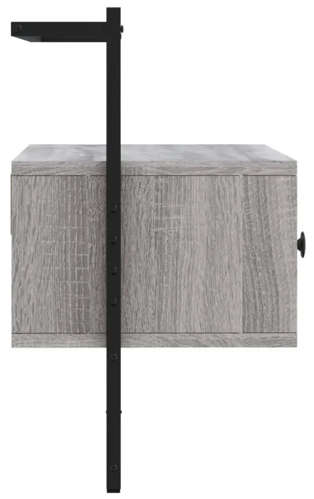 szürke sonoma szerelt fa fali TV szekrény 60,5 x 30 x 51 cm