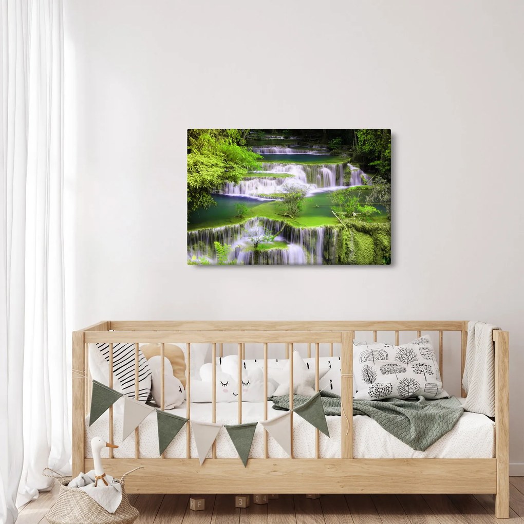 Kép - Huay Mae Khamin vízesések, Kanchanaburi, Thaiföld (90x60 cm)