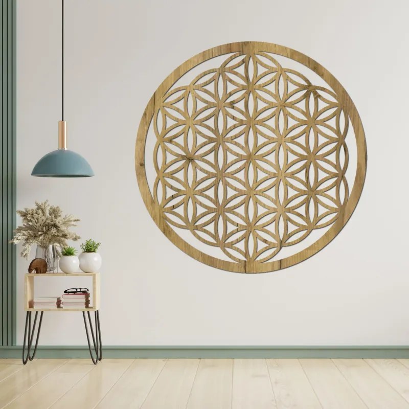 Fából készült mandala a falon Életvirág - PERTON