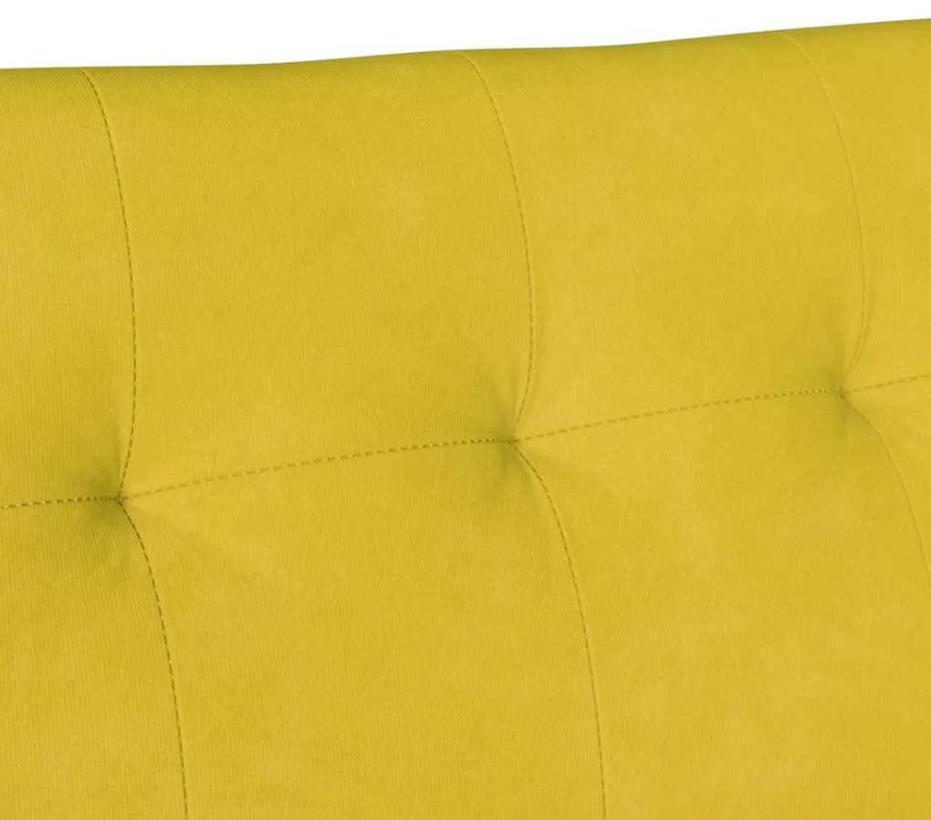 vidaXL Chesterfield Pad Sárga 112 x 65,5 x 75 cm Bársony
