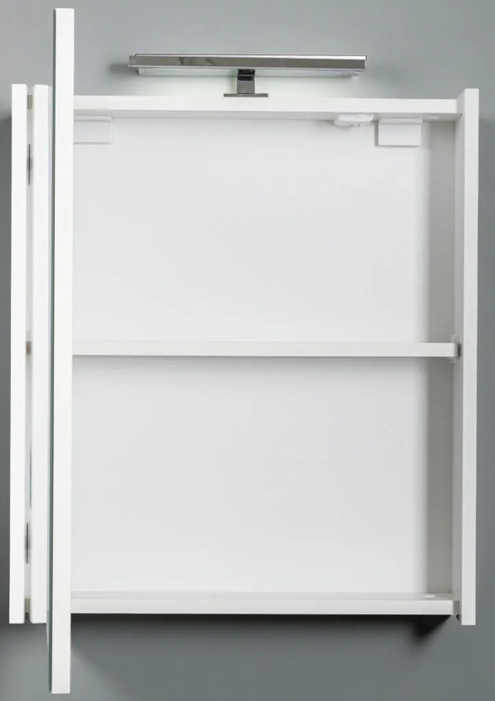 Piramida AKVA 60 H Tükrös fürdőszobai szekrény -1 ajtós kivitel - LED világítással - 60 x 69 x 13 cm