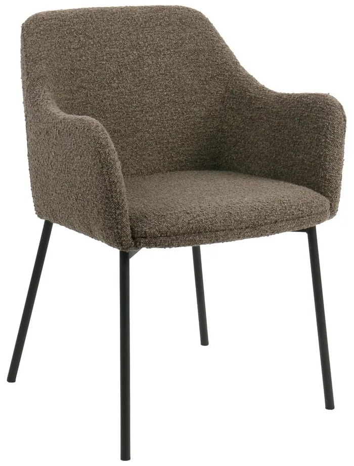 Barna kárpitozott karfás étkezőfotel Melilla – House Nordic