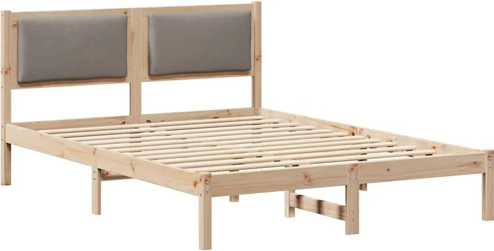 vidaXL Ágykeret fejtámlával Tópszínű 160 x 200 cm Tömör fenyőfa