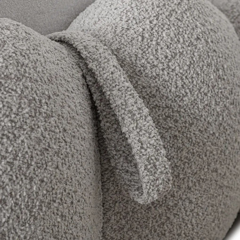 ANKARA ágy 140x200 cm, szürke boucle, ágyneműtartóval