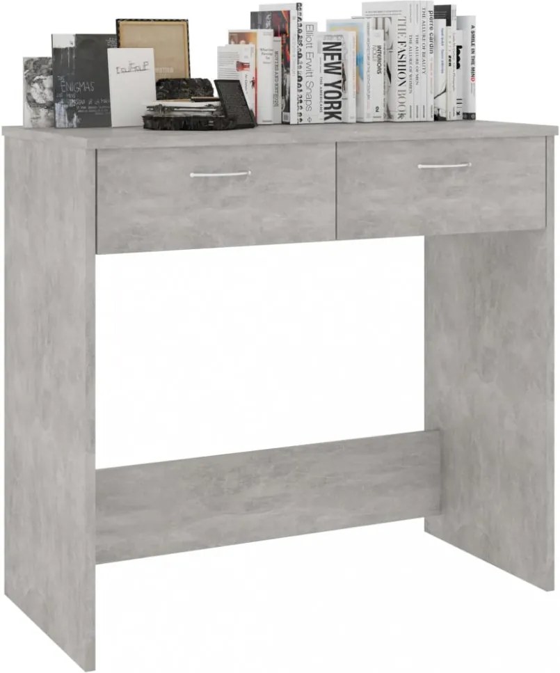 betonszürke szerelt fa íróasztal 80 x 40 x 75 cm