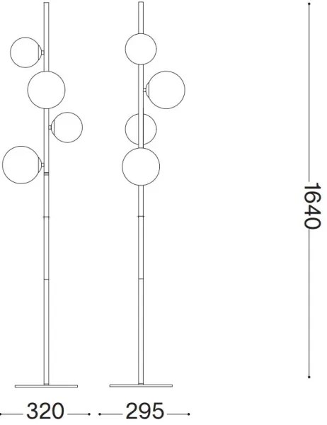 Ideal Lux - LED Állólámpa PERLAGE 4xG9/3W/230V arany/fehér