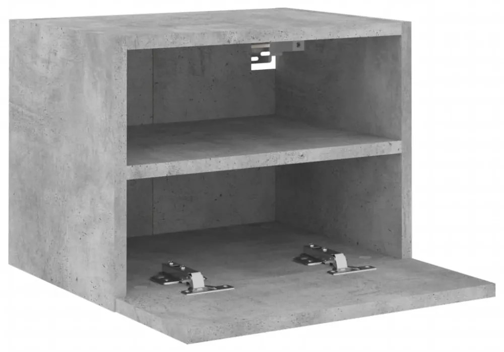 betonszürke szerelt fa fali TV-szekrény 40 x 30 x 30 cm