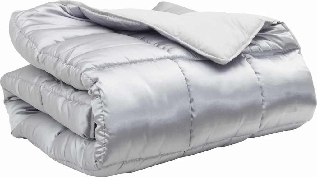 vidaXL Téli takaró Ezüst 200 x 140 cm Satin és Mikroszálas