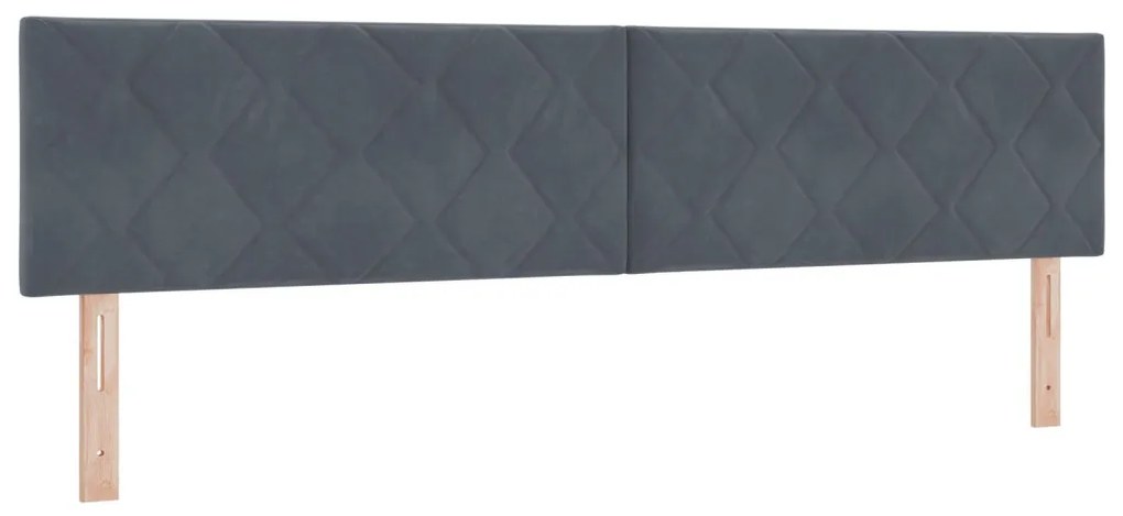 Fejtámla Gyémánt Blokk Design Sötétszürke 200 cm Bársony
