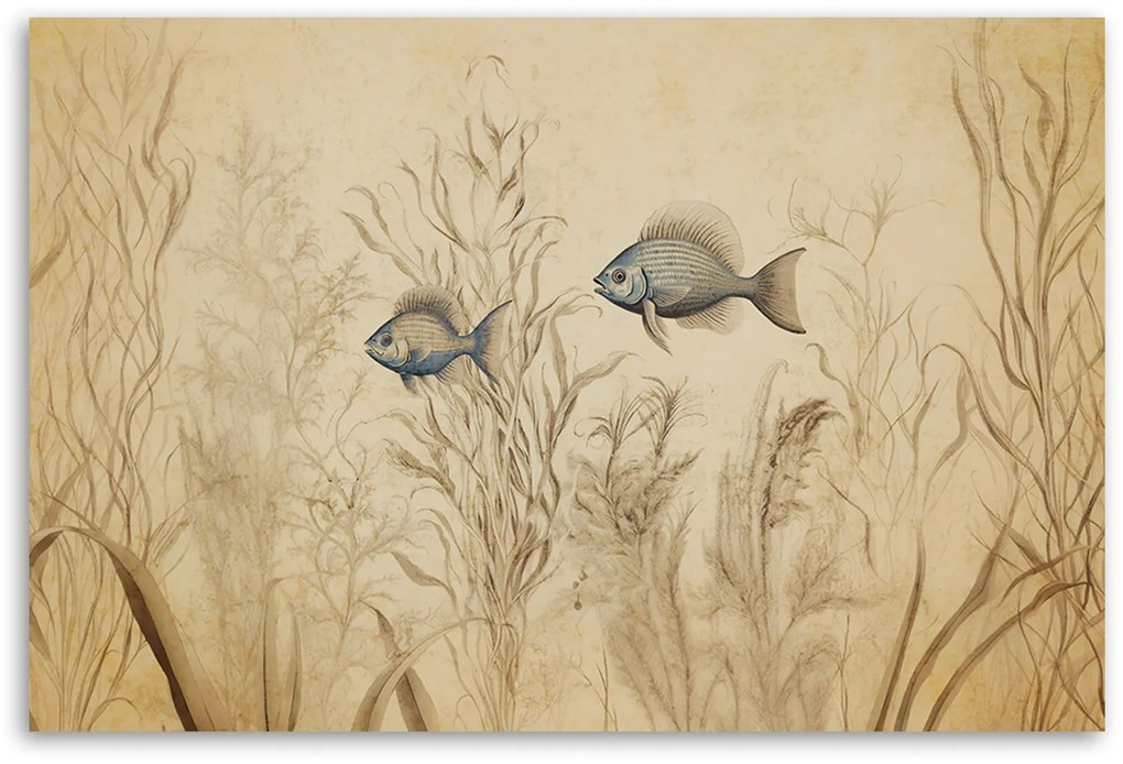 Gario Vászonkép Vízi növények halakkal Méret: 90 x 60 cm