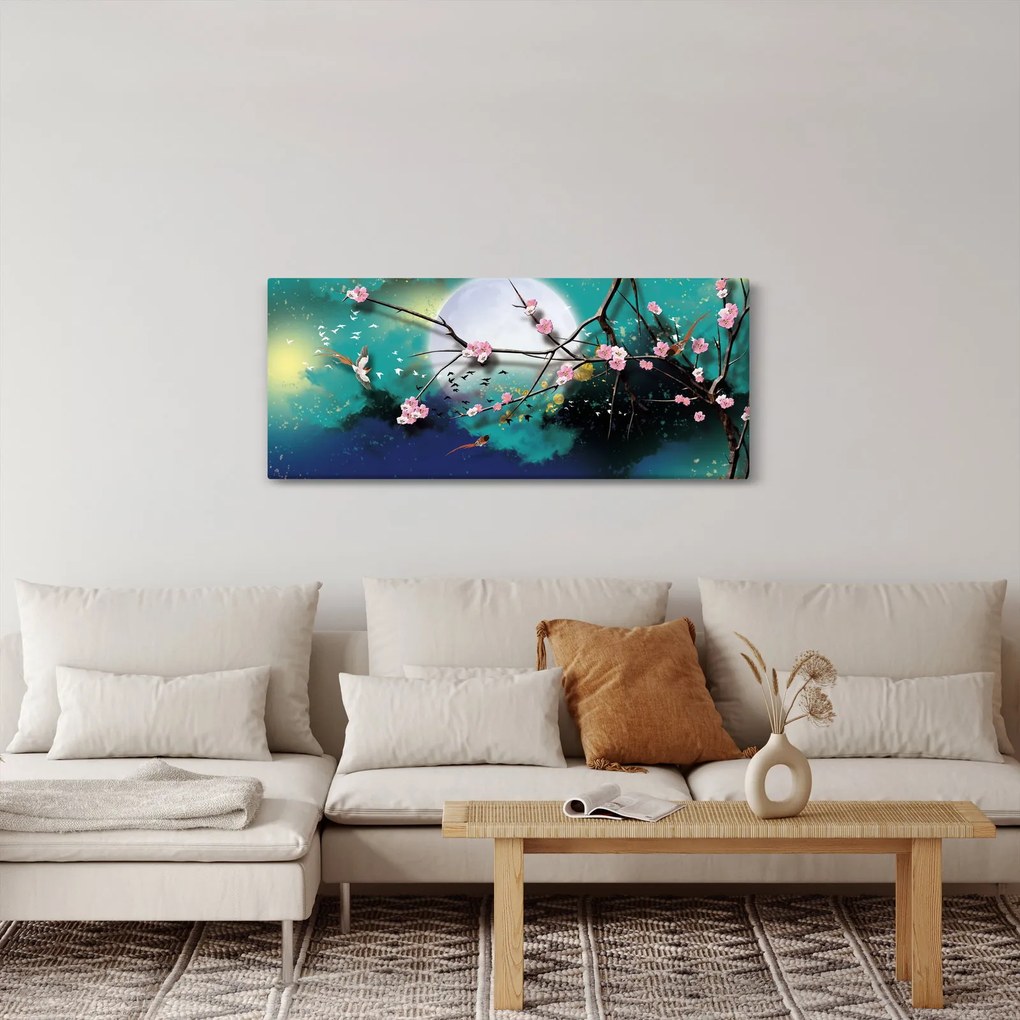 Kép - Fa, grafika (120x50 cm)